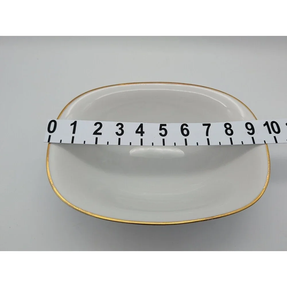 Princess House Heritage Fina China Rectangular Serving Bowl Gold Rim Bavaria